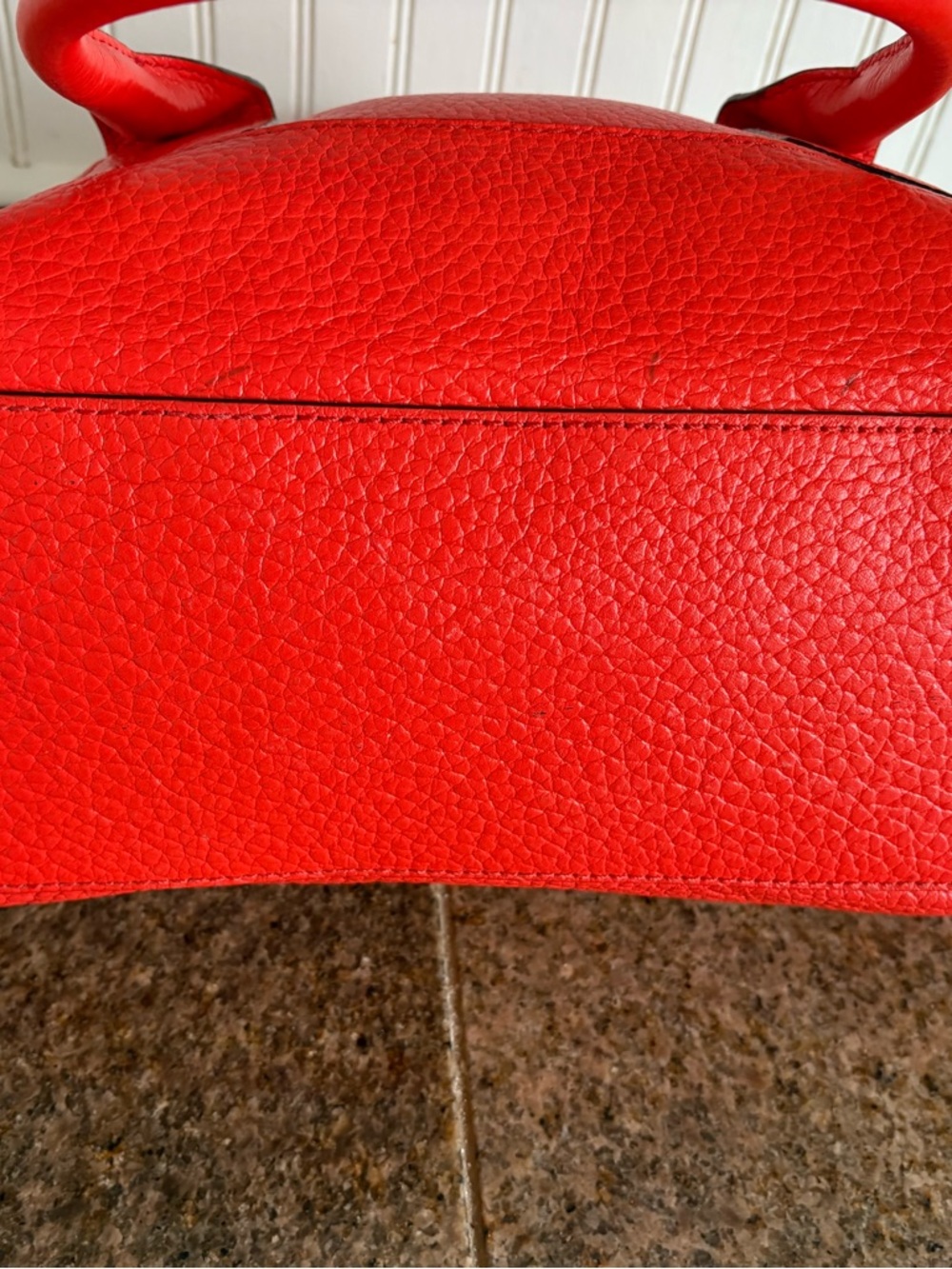 kate spade Orange Pebbled Leather Shoulder Bag with Tassel - Picture 6 of 10